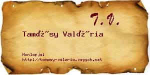 Tamásy Valéria névjegykártya
